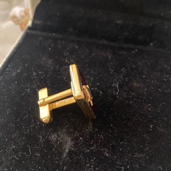 VINTAGE MASON Masonic Freemason Goldtone Red Enamel Cuff links Jewelry Mens - Picture 5 of 11